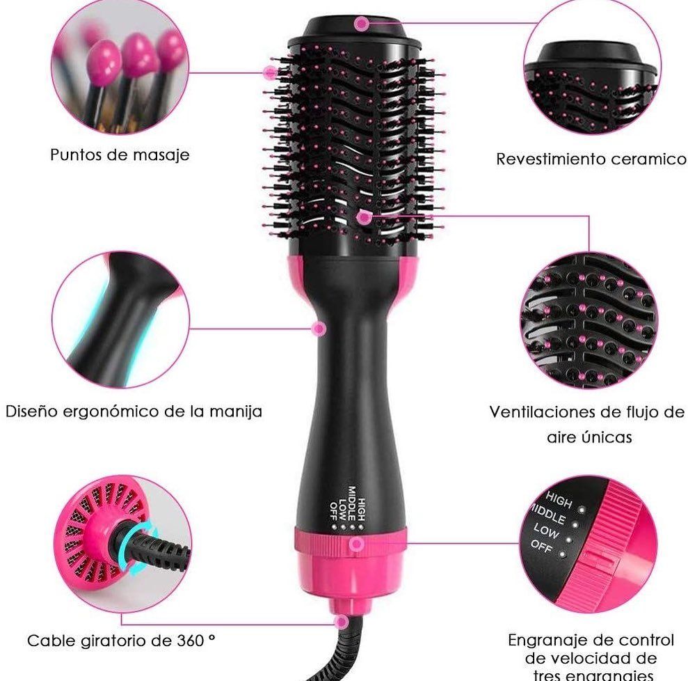 Hot Hair Dryer Air Brush Straightener & Volumizer, Professional One-Step Hot Air Brush with Enhanced