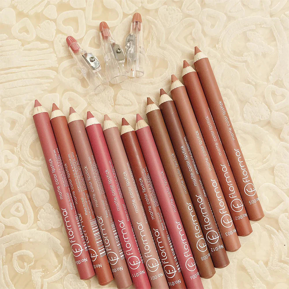 Flormar 12 pcs Matte Color Lip Pencil Set