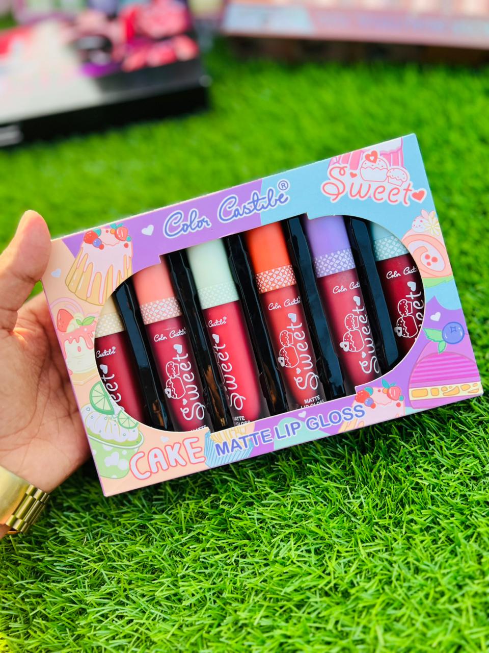 Sweet Cake liquid Matte Liquid Gloss Pack Of 6 | Colour Castel Matte Liquid