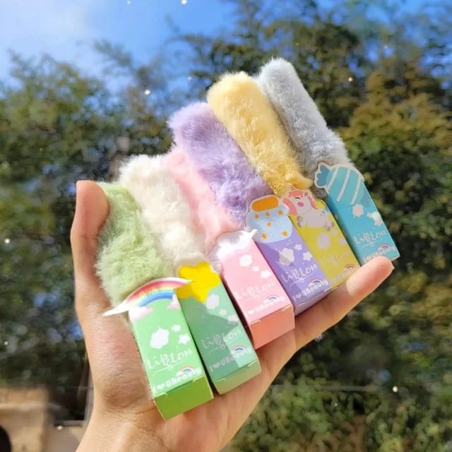 Cute Fur Lip Gloss 6Pcs Set 💋✨