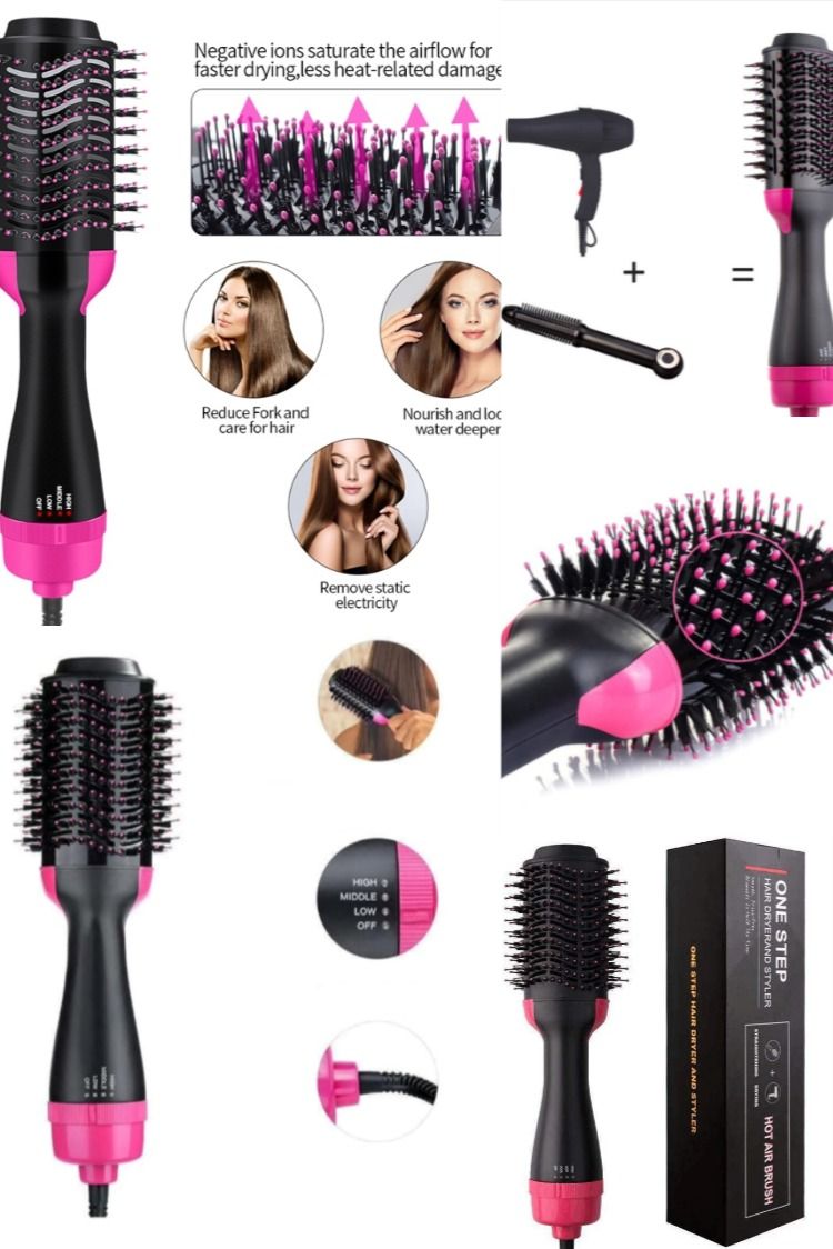Hot Hair Dryer Air Brush Straightener & Volumizer, Professional One-Step Hot Air Brush with Enhanced