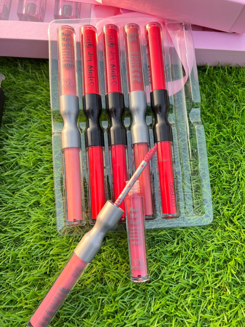 Warda Beauty Shiny & Matte Lipgloss – 6 Pc 2-in-1 Set