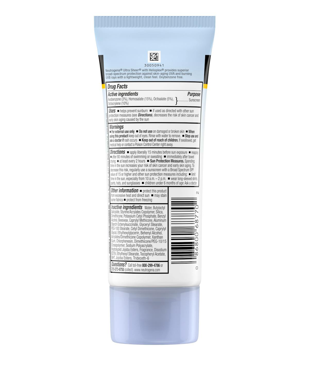 Neutrogena Ultra Sheer Dry Touch Sunscreen Broad Spectrum SPF 70