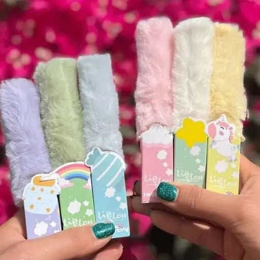 Cute Fur Lip Gloss 6Pcs Set 💋✨