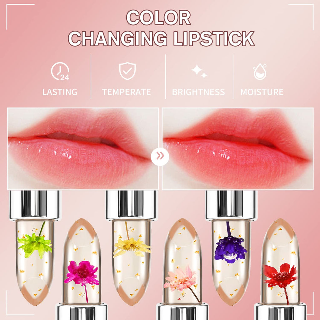 6 Pack Flower Jelly Lipstick 🌸💄✨