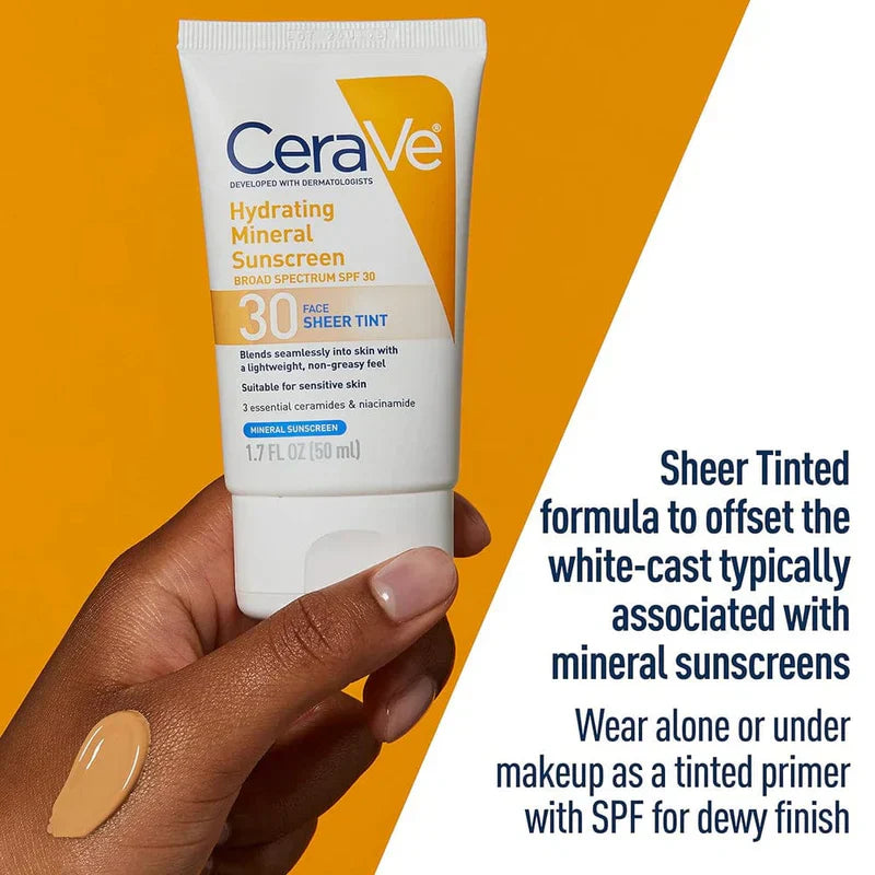 CeraVe Hydrating Mineraln Sunscreen SPF 30 Face Sheer Tint