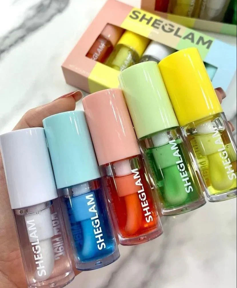 SHEGLAM – Jelly Wow Hydrating Lip Oil | Set of 5 💄✨