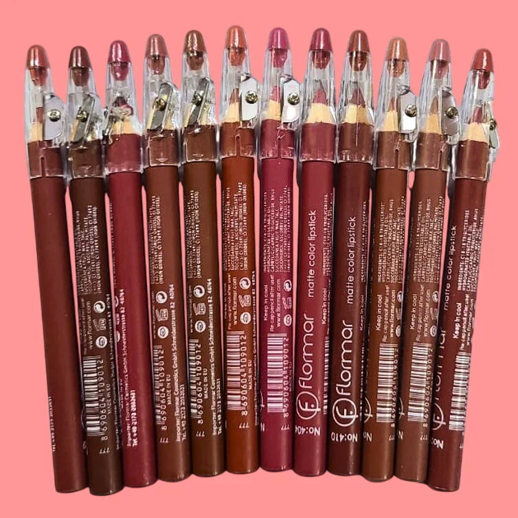 Flormar 12 pcs Matte Color Lip Pencil Set