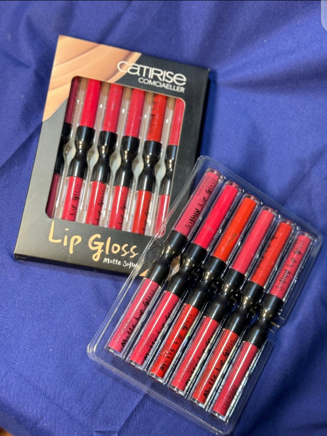 Warda Beauty Shiny & Matte Lipgloss – 6 Pc 2-in-1 Set