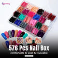576 Pcs Nail Boxes With Free Nail Glue