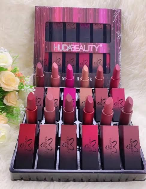 Huda Beauty Matte Lipstick Set - 12 Pcs